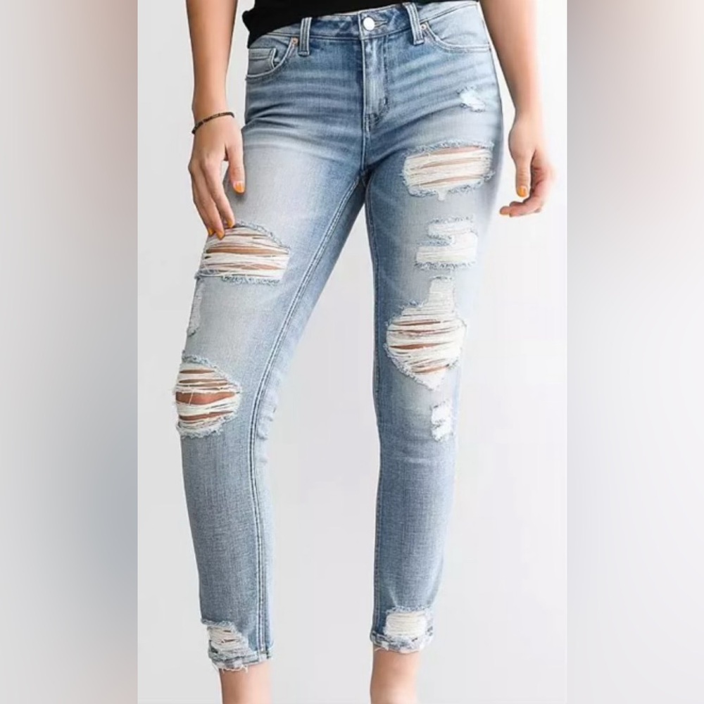 BKE Light Blue Distressed Skinny Jeans